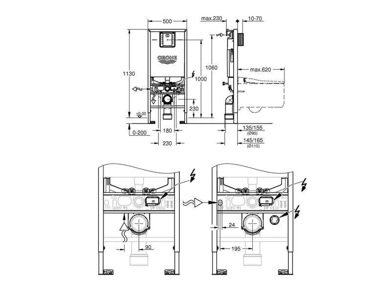 Grohe rapid slx wc 6-9 l 1.13m sc