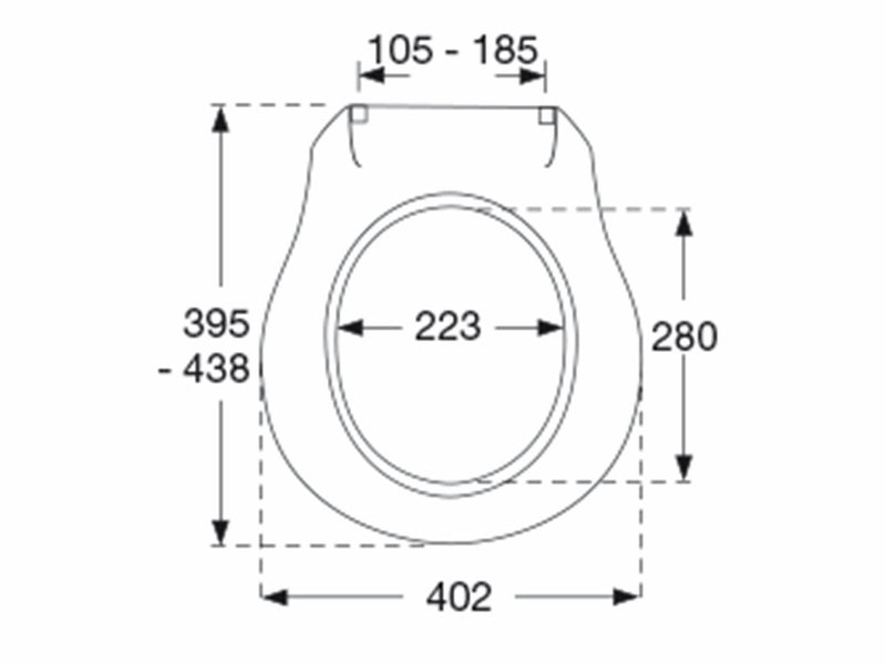 Pressalit raja toiletseat with sc & lo white
