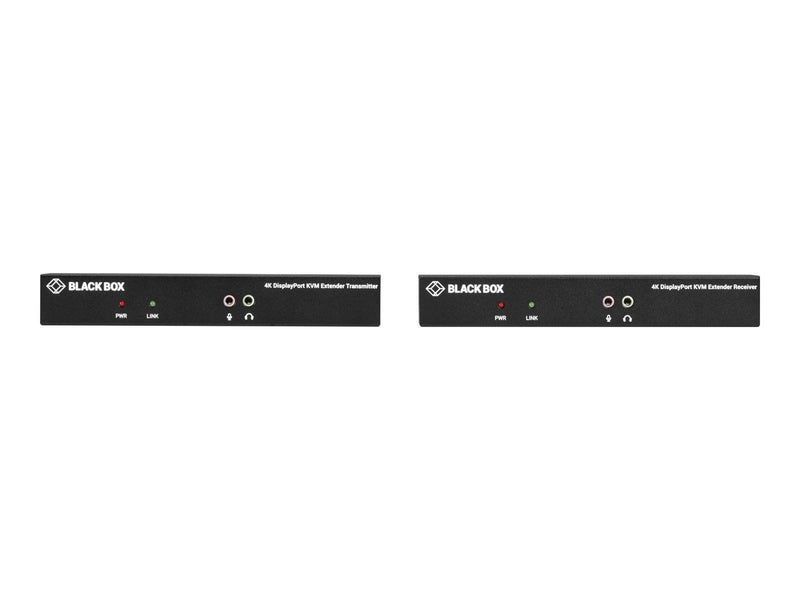 Black Box KVX Series KVM Extender over CATx - 4K Single-Head DisplayPort USB 2.0 Hub Serial Audio Local Video