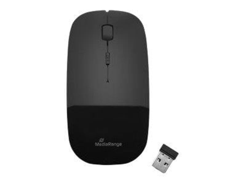 MediaRange MROS215 - mouse - 2.4 GHz - glossy black - Maus (Schwarz)