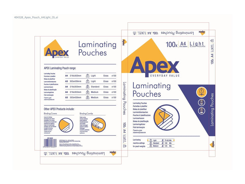 Fellowes Laminating pouches a4 75/80mic 100pce/pack
