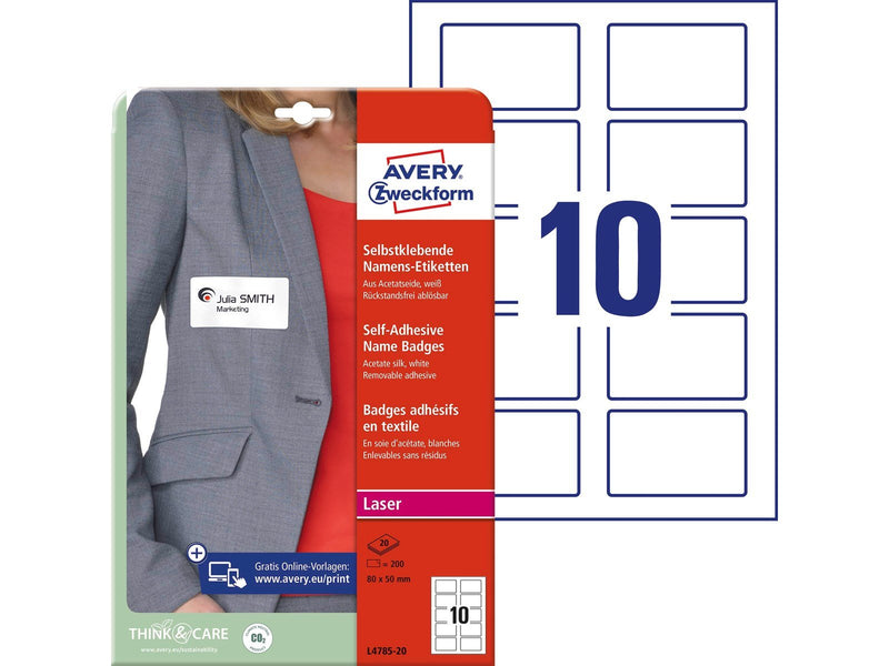 Avery Self adhesive name badges silk white