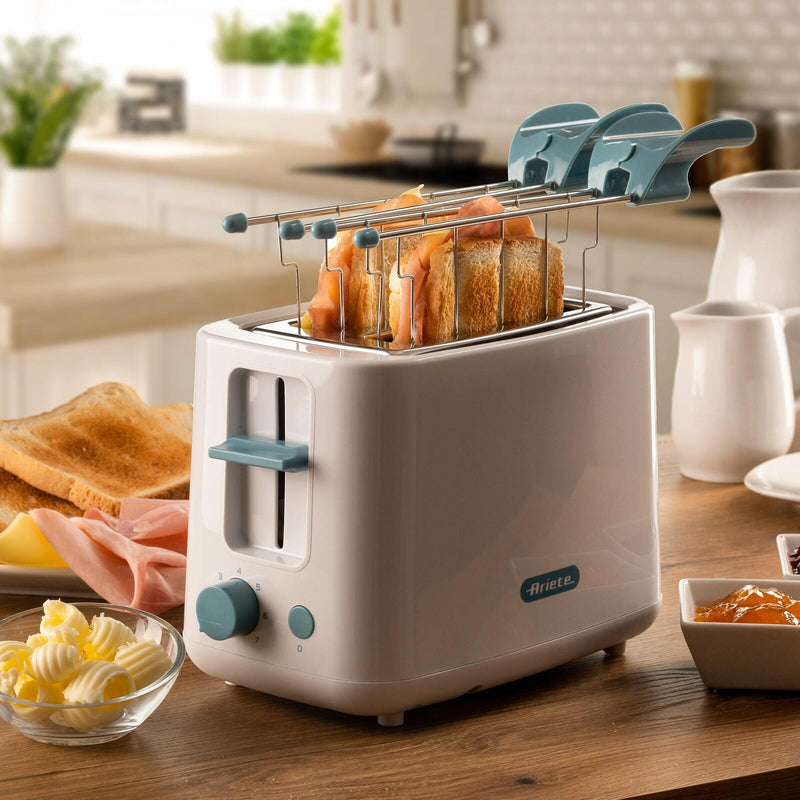 Ariete Breakfast 2-Schlitz-Toaster mit Edelstahlzangen - weiß