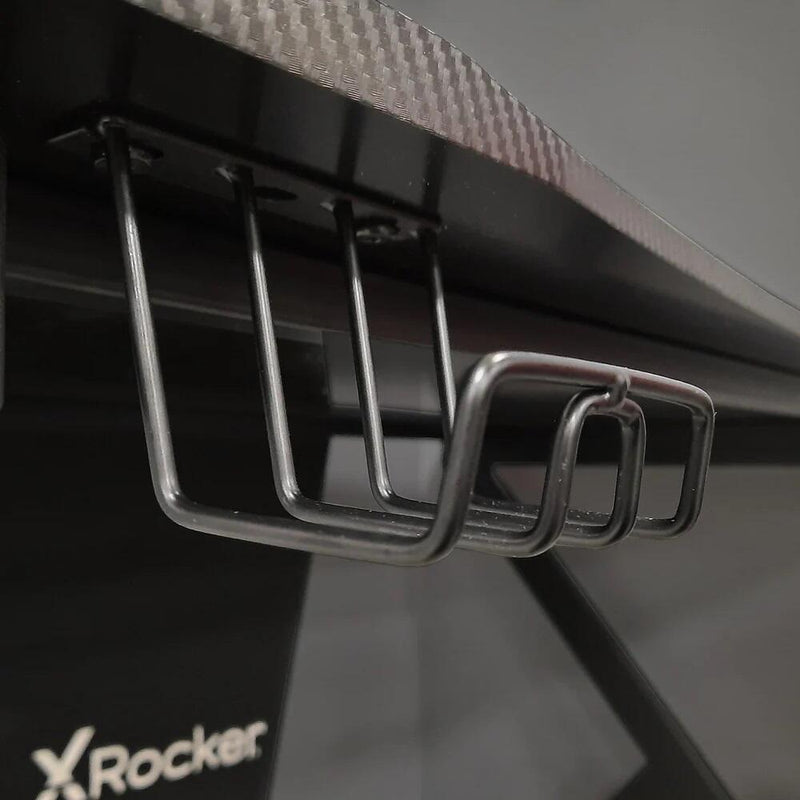 X Rocker Ocelot Carbon Gaming-Schreibtisch mit Mousepad & Kabelmanagement - blau/rot