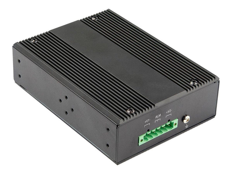 StarTech.com Industrial 5 Port Gigabit Ethernet Switch - 4 PoE RJ45 +2 SFP Slots 30W PoE+ 12-48VDC 10/100/1000 Rugged Power Over