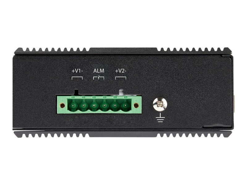 StarTech.com Industrial 5 Port Gigabit Ethernet Switch - 4 PoE RJ45 +2 SFP Slots 30W PoE+ 12-48VDC 10/100/1000 Rugged Power Over