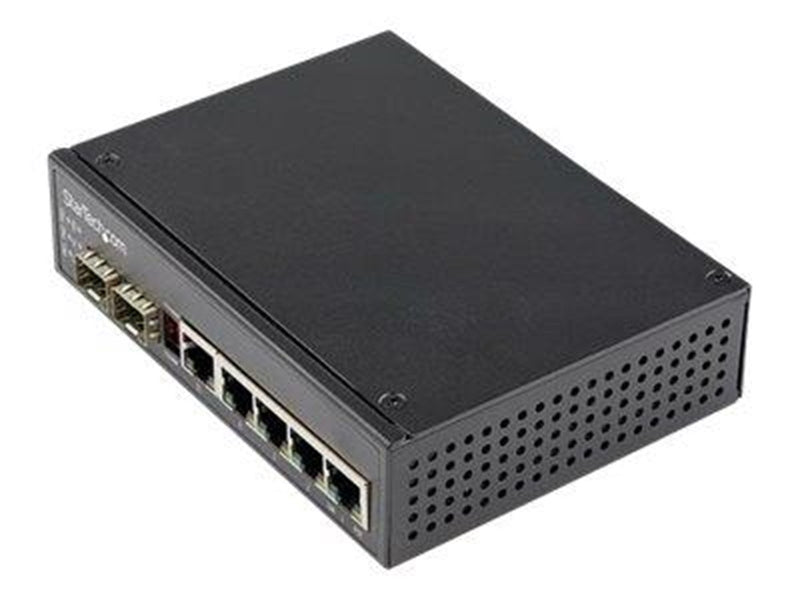 StarTech.com Industrial 5 Port Gigabit Ethernet Switch 5 PoE RJ45 +2 SFP Slots 30W PoE+ 48VDC 10/100/1000 Power Over Ethernet LA
