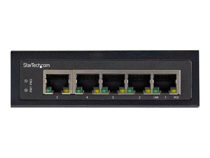 StarTech.com Industrial 5 Port Gigabit PoE Switch - 30W