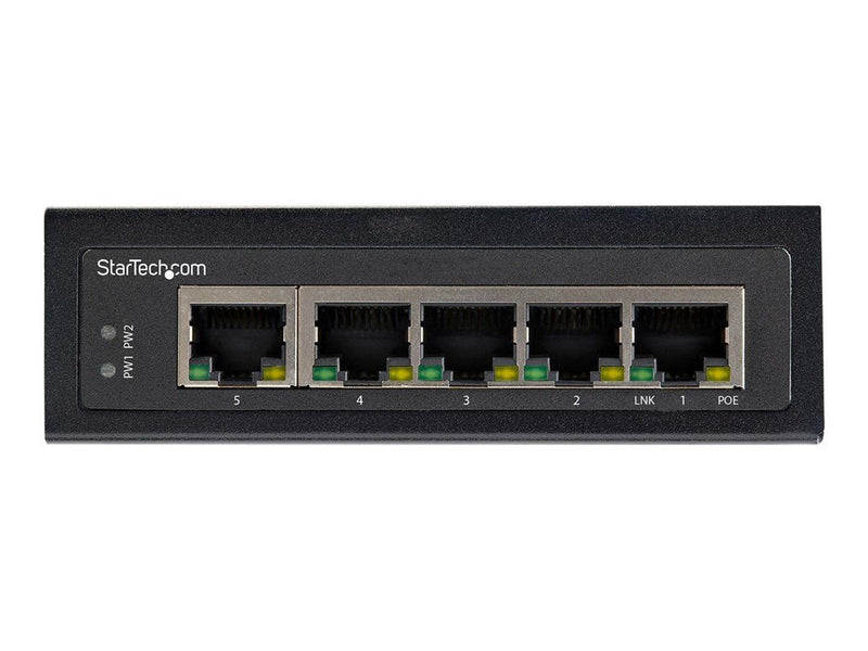 StarTech.com Industrial 5 Port Gigabit PoE Switch - 30W