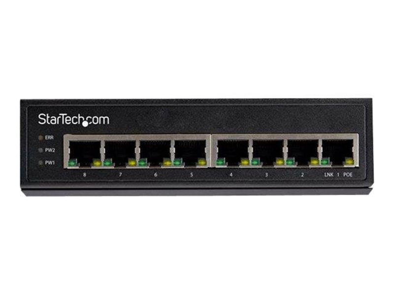 StarTech.com Industrial 8 Port Gigabit PoE Switch - 30W - Power Over Ethernet Switch - GbE PoE+ Unmanaged Switch