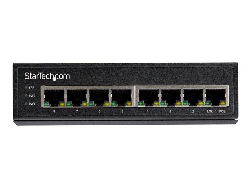 StarTech.com Industrial 8 Port Gigabit PoE Switch - 30W - Power Over Ethernet Switch - GbE PoE+ Unmanaged Switch
