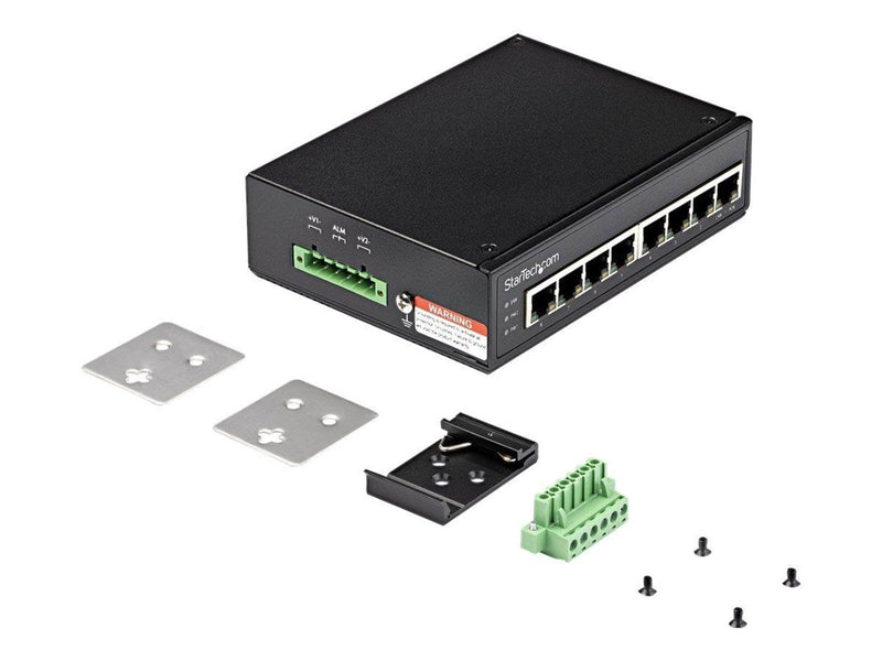 StarTech.com Industrial 8 Port Gigabit PoE Switch - 30W - Power Over Ethernet Switch - GbE PoE+ Unmanaged Switch