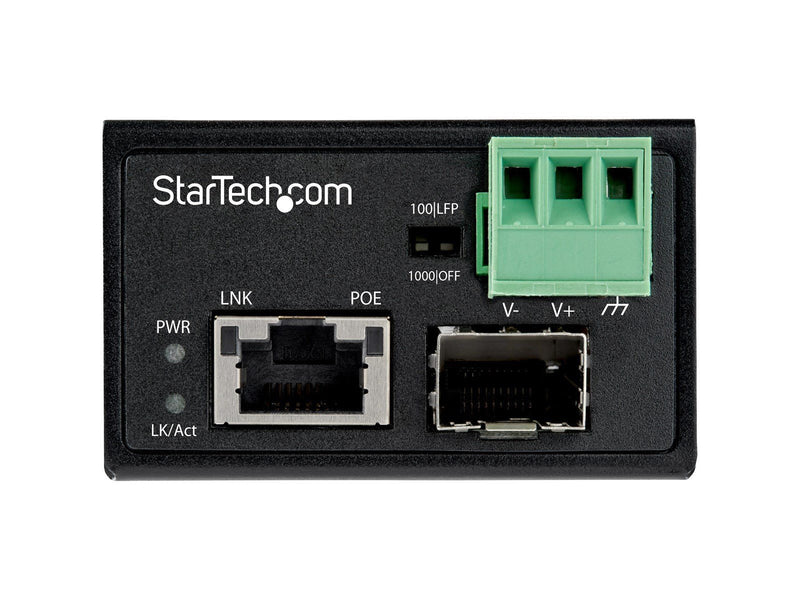 StarTech.com PoE+ Industrial Fiber to Ethernet Media Converter 30W
