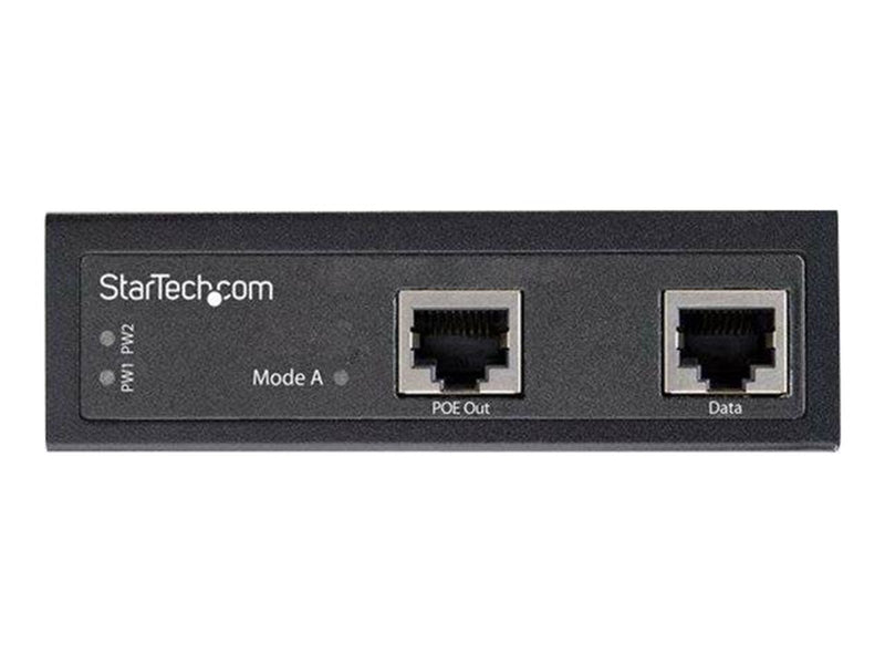 StarTech.com Industrial Gigabit Ethernet PoE Injector - 30W 802.3at PoE+ Midspan 48V-56VDC DIN Rail Power Over Ethernet Injector