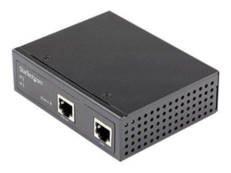 StarTech.com Industrial Gigabit Ethernet PoE Injector - 30W 802.3at PoE+ Midspan 48V-56VDC DIN Rail Power Over Ethernet Injector