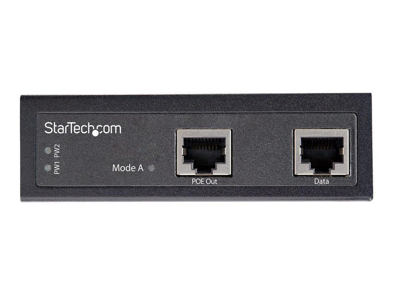 StarTech.com Industrial Gigabit Ethernet PoE Injector - 30W 802.3at PoE+ Midspan 48V-56VDC DIN Rail Power Over Ethernet Injector