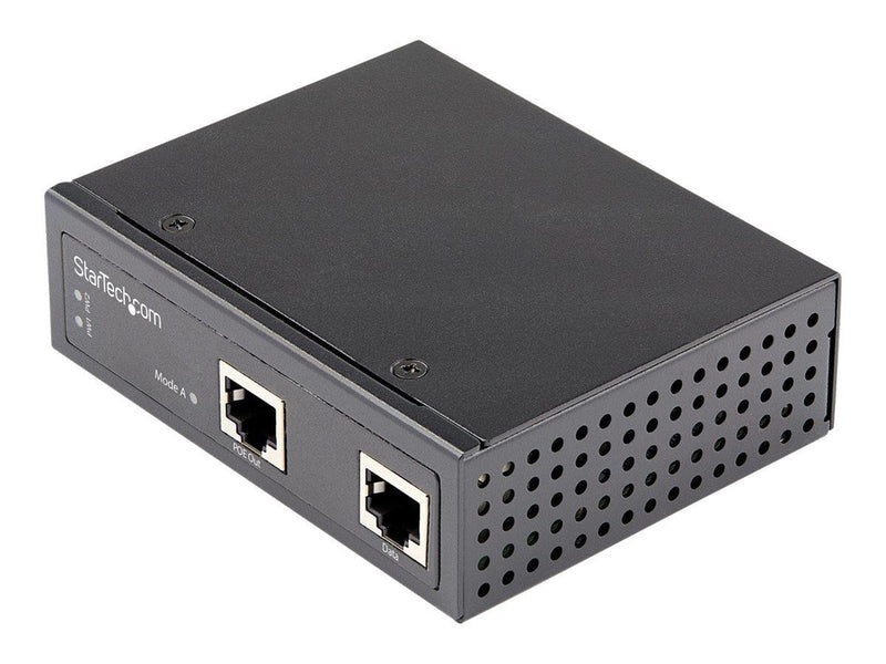 StarTech.com Industrial Gigabit Ethernet PoE Injector - 30W 802.3at PoE+ Midspan 48V-56VDC DIN Rail Power Over Ethernet Injector