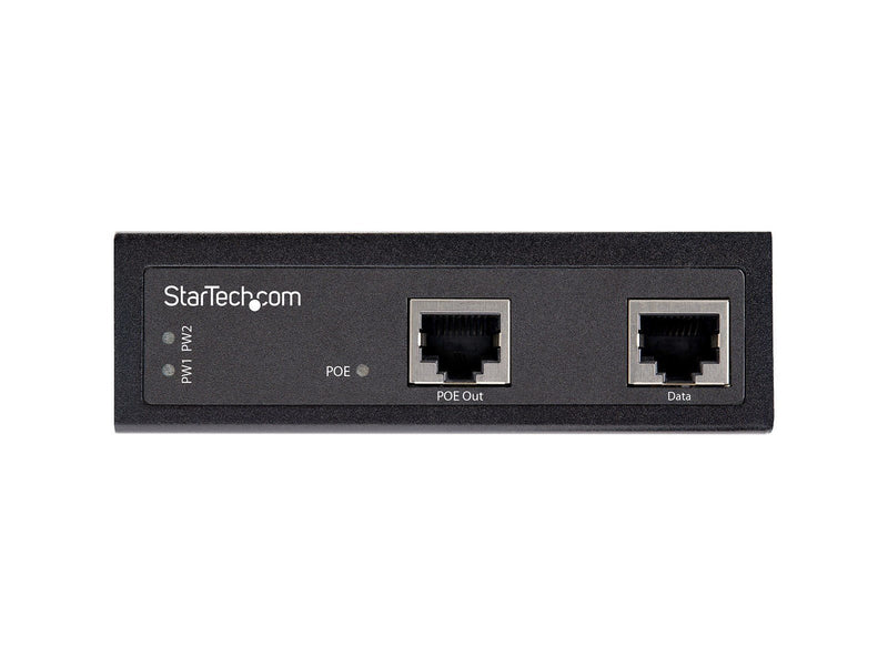 StarTech.com POEINJ1G90W Industrial Gigabit PoE Injector - High Speed/High Power 90W - 802.3bt PoE++ 52V-56VDC DIN Rail UPoE/Ult