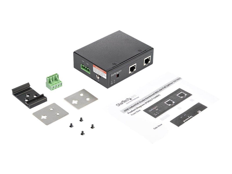 StarTech.com Industrial Gigabit PoE Splitter - 90W High Speed Power over Ethernet PoE+++ Splitter Netzteile - 90 Watt - ATX - 80