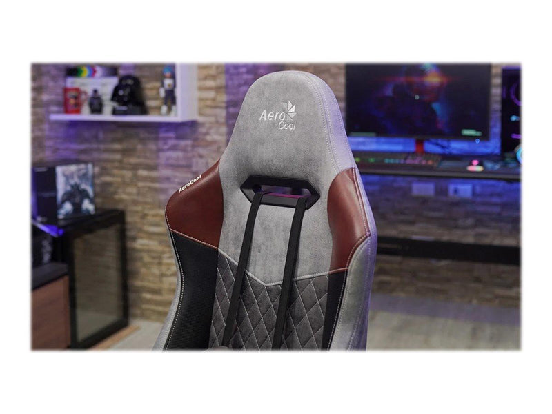 AeroCool FOTEL AEROCOOL AC-280 DUKE SZARY Büro Stuhl - AeroSuede