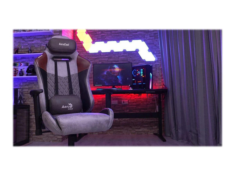 AeroCool FOTEL AEROCOOL AC-280 DUKE SZARY Büro Stuhl - AeroSuede