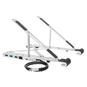 Targus Tragbarer Laptop-Ständer mit integriertem USB-C Dock, silber