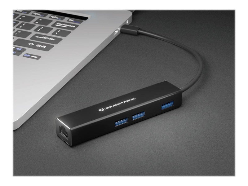 Conceptronics Conceptronic DONN07B - hub - 3 ports USB-Hubs - 3 - Schwarz