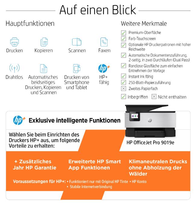 HP Officejet Pro 9019e Tintenstrahl-Multifunktionsgerät