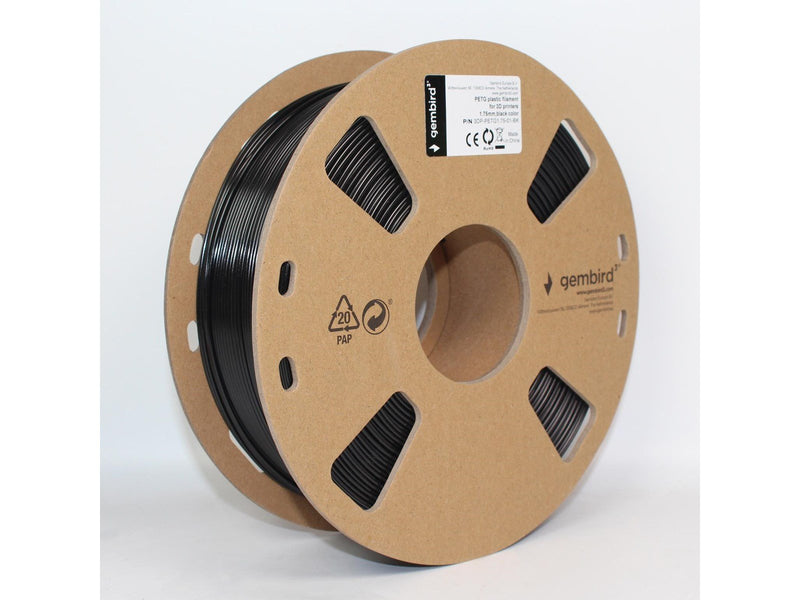 Gembird PETG (PET, PETT) filament - Schwarz - 1.75mm ø - 1 kg