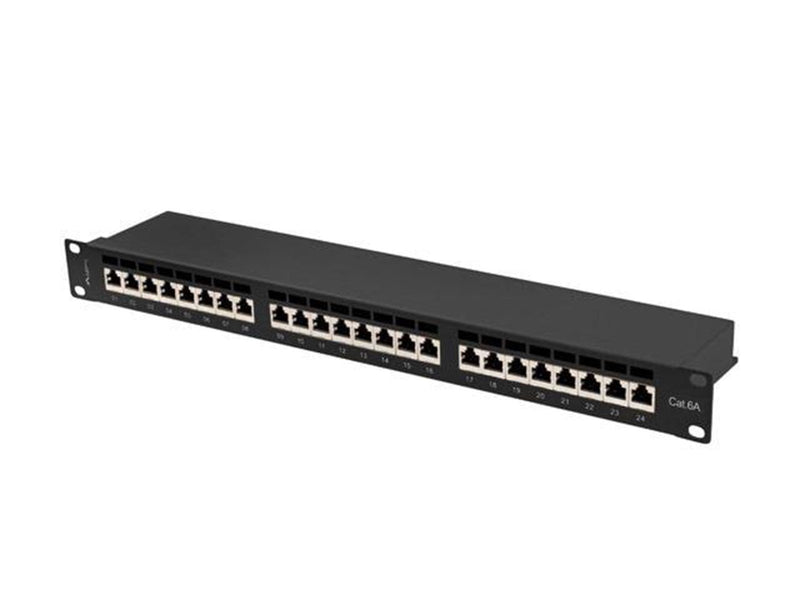 Lanberg PPSA-1024-B 24-Port Patch Panel 1U 19" Cat6A FTP Shielded Black