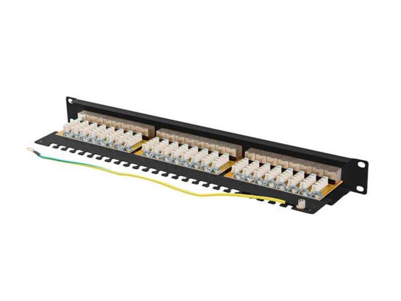 Lanberg PPSA-1024-B 24-Port Patch Panel 1U 19" Cat6A FTP Shielded Black