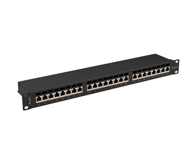Lanberg PPSA-1024-B 24-Port Patch Panel 1U 19" Cat6A FTP Shielded Black