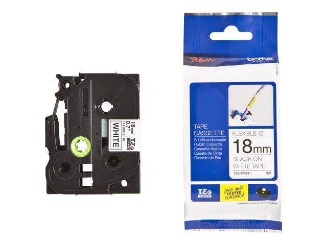 Brother TZe FX241 - Flexitape - Schwarz auf Weiß - Rolle (1,8 cm x 8 m) - 1 Rolle(n) - für P-Touch PT-1830, 2030, 2430,