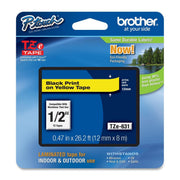 Brother Original P-Touch Farbband schwarz auf gelb (TZE-631)