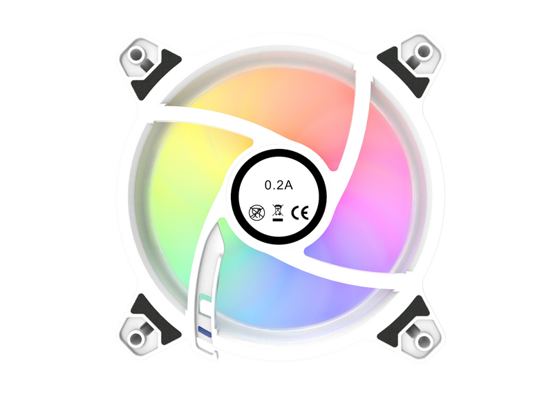 DUTZO KURA 120 White ARGB - Gehäuselüfter - 120mm - Weiß mit RGB-Beleuchtung - 24 dBA
