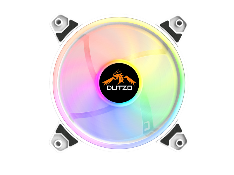 DUTZO KURA 140 White ARGB - Gehäuselüfter - 140mm - Weiß mit RGB-Beleuchtung - 29 dBA