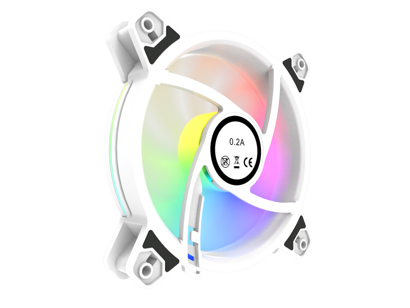 DUTZO KURA 140 White ARGB - Gehäuselüfter - 140mm - Weiß mit RGB-Beleuchtung - 29 dBA