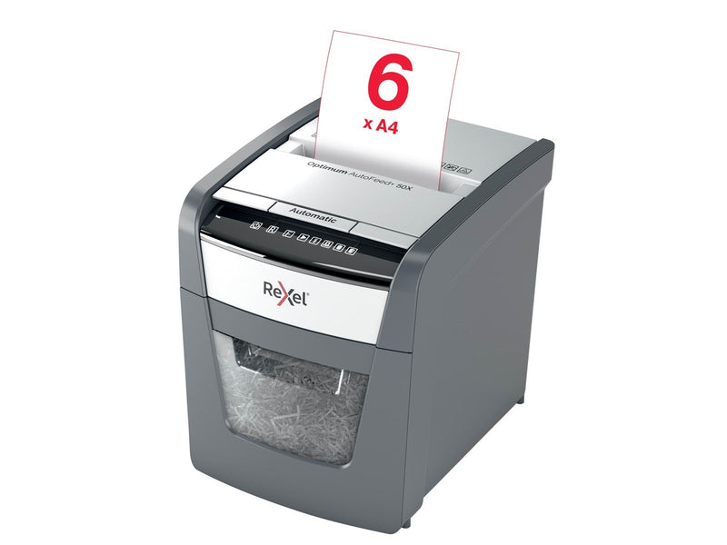 Rexel Optimum AutoFeed+ 50X Automatischer Aktenvernichter Partikelschnitt, P4