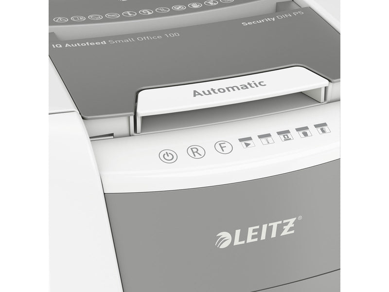 Leitz IQ Autofeed Small Office 100 Automatischer Aktenvernichter Mikroschnitt, P5