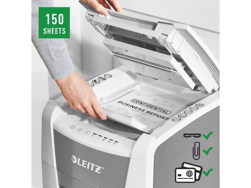 Leitz IQ Autofeed Office 150 Automatischer Aktenvernichter Mikroschnitt, P5