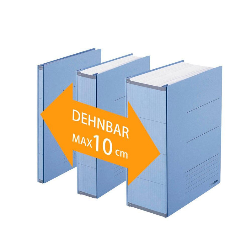 PLUS JAPAN Zero Max DIN A4 Ordner Karton 1-10 cm - blau