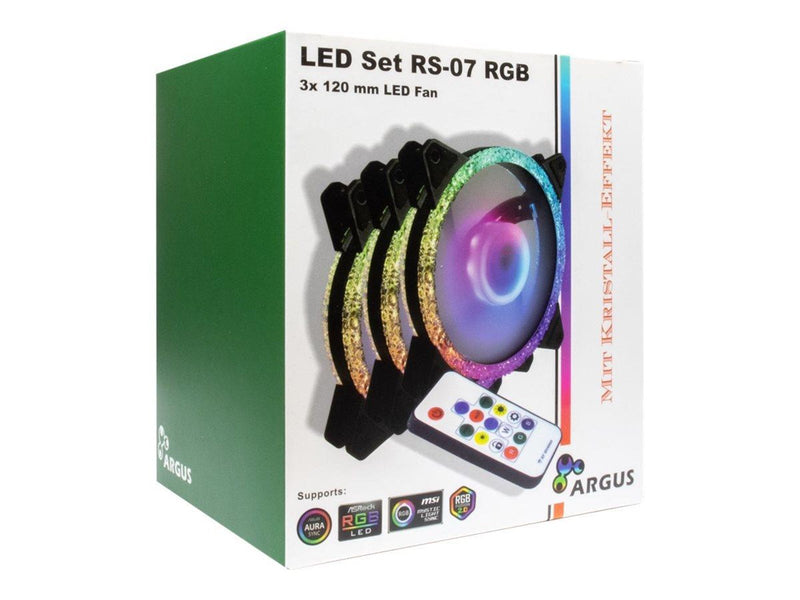 Inter-Tech Argus RGB-FAN SET RS-07 - Gehäuselüfter - 120mm - Schwarz
