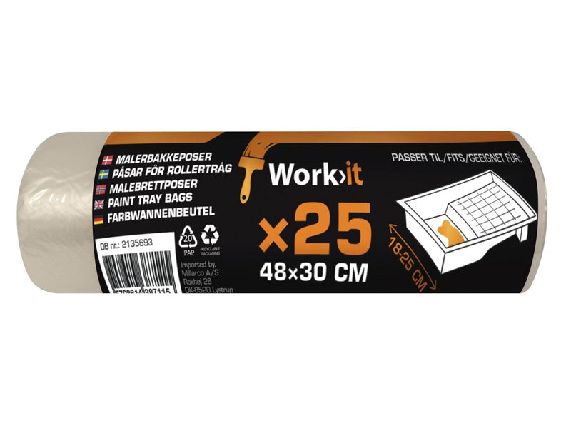 Workit Paint tray bags - roll of 25