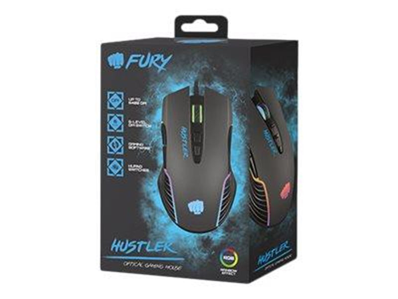 Natec FURY Hustler - Maus (Schwarz)