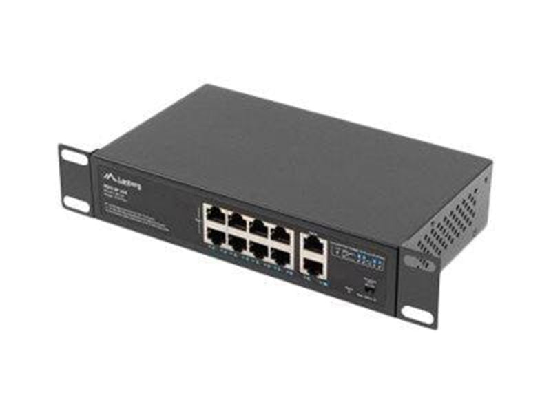 Lanberg RSFE-8P-2GE-120 Switch 8x100MB POE+ 2x 1GB Unmanaged Rack 10"/19" 120W