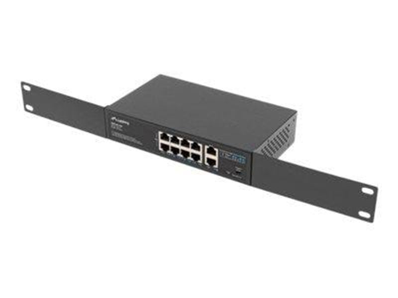 Lanberg RSFE-8P-2GE-120 Switch 8x100MB POE+ 2x 1GB Unmanaged Rack 10"/19" 120W