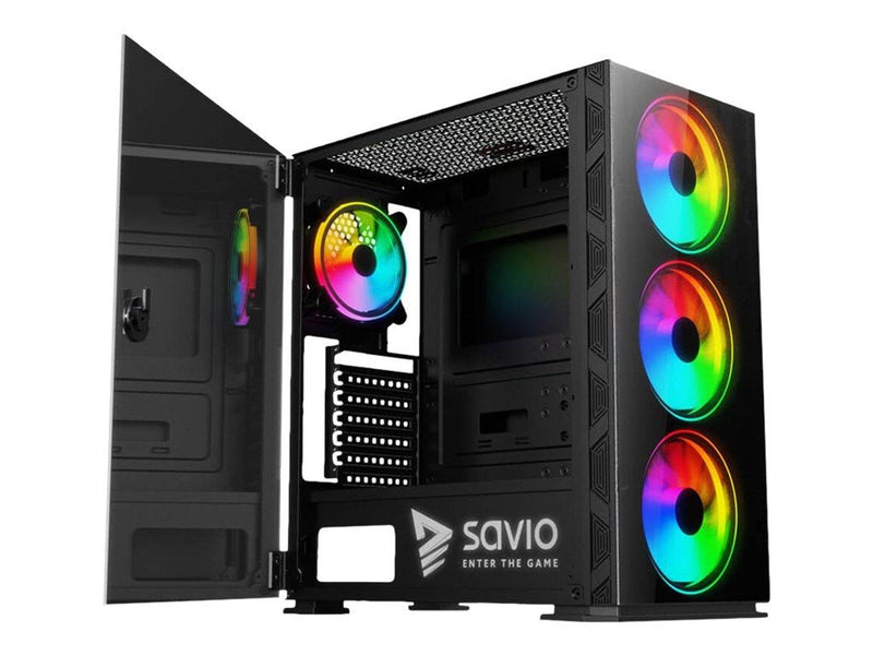 Savio Prime X1 ARGB - MDT - extended ATX - Gehäuse - Tower - Schwarz