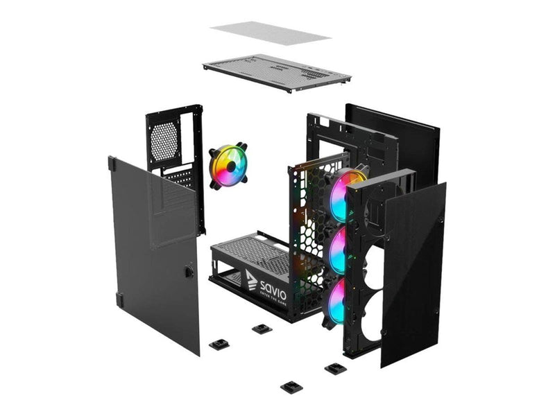 Savio Prime X1 ARGB - MDT - extended ATX - Gehäuse - Tower - Schwarz