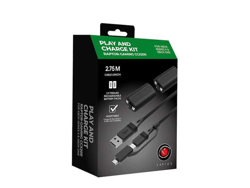 Raptor Gaming Charging Kit for Xbox Series X & Xbox One - Wired Charging cable for wireless game controller - Microsoft Xbox One