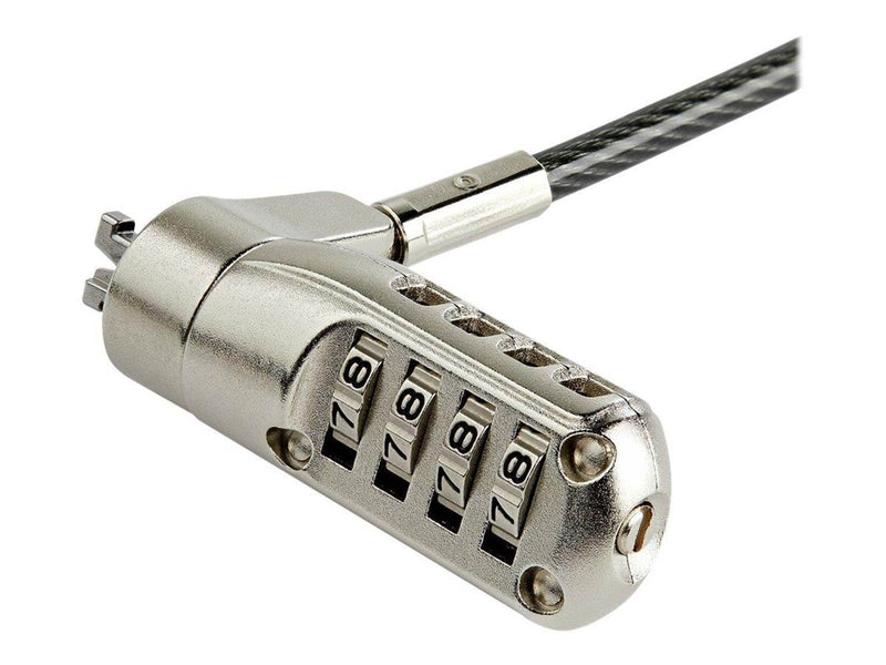 StarTech.com 6ft Laptop Cable Lock for Nano Slot Computer/Tablet/Device- Anti-Theft 4 Digit Combination Security Lock - Vinyl Co